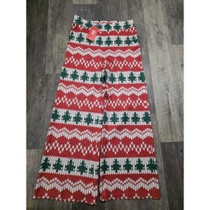 Shinesty Green/Red/White Wide Leg Pants Women's Size 12 NWT